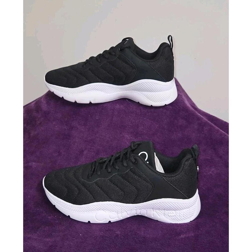 Calvin Klein KC Cecyle Black White Sneaker Athletic Shoe Women's 8 M New In Box